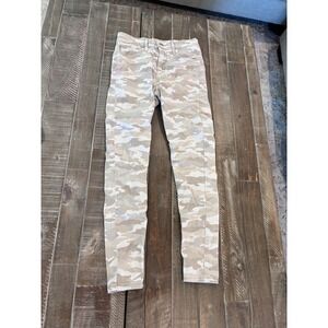 Levis 720 High Rise Super Skinny Crop Camo Jeans Tan Beige 24